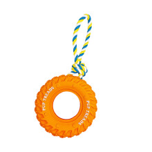 Leckerli-Reifen-Kauspielzeug zur geistigen Stimulation- orange.
