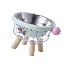 Insert Dish Dog Feeding Station Bowl Feeders Detachable-Green