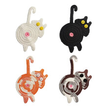 Pack of 4 Decorative Knitted Mats Cats Theme Mat Scratch-Set 1