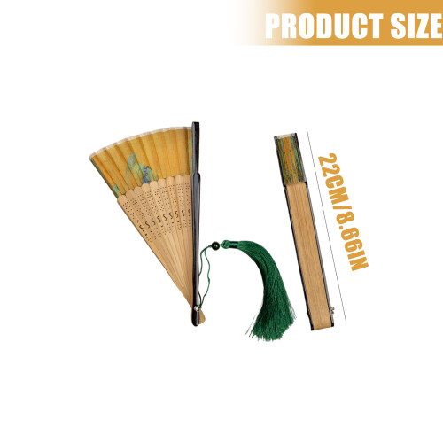 Handheld Chinese Folding Fan Folding Hand Fan Foldable Fabric 2