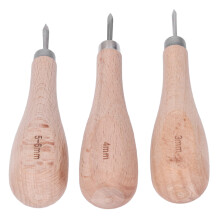 Leather Sewing Awls with Incisive Knife Edge and Smooth Beech Handle