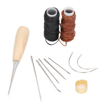 Stitching Awl Overstitch Sewing Drillable Awl Pin Punching Hole Maker Wood Handle Leather Sewing Awl Taper Shape Design Sewing Repair Tool DIY