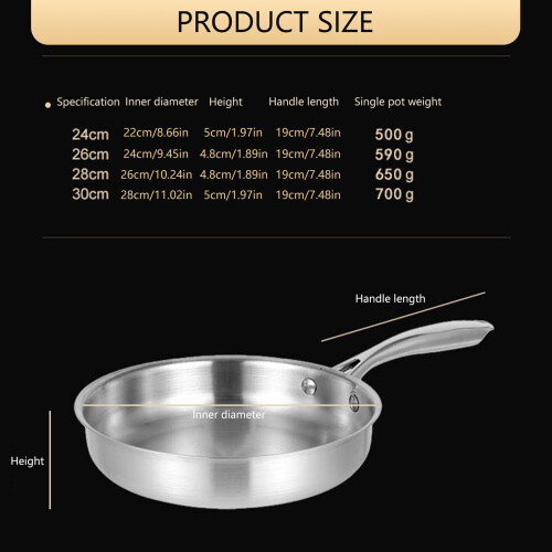 Stainless Steel Skillets Nonstick Coating Perfect For Eggs-30CM 1