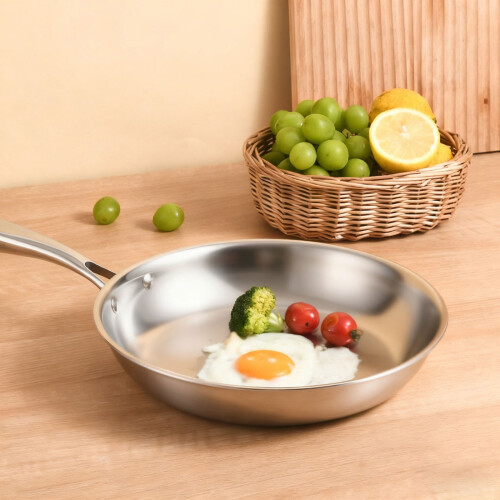 Ergonomic Handle Stainless Steel Skillets Nonstick-24CM 2
