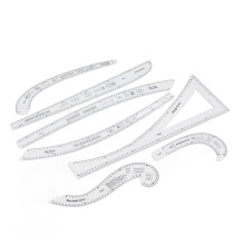 7-teiliges Nählineal-Schneider-Set, klare,