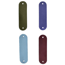 4Pcs Handmade Leather Labels 7x2cm Sewing on Leather Labels-O