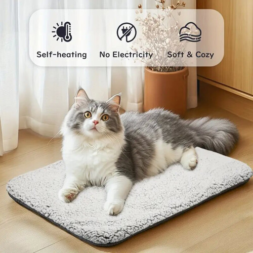 Auto Warming Pet Mat with Detachable Layer AntiSlip-60X90 brown 2