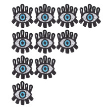 10Pcs Cotton Sew-On Embroidered Sequin Eye Patches for Clothing & Hats