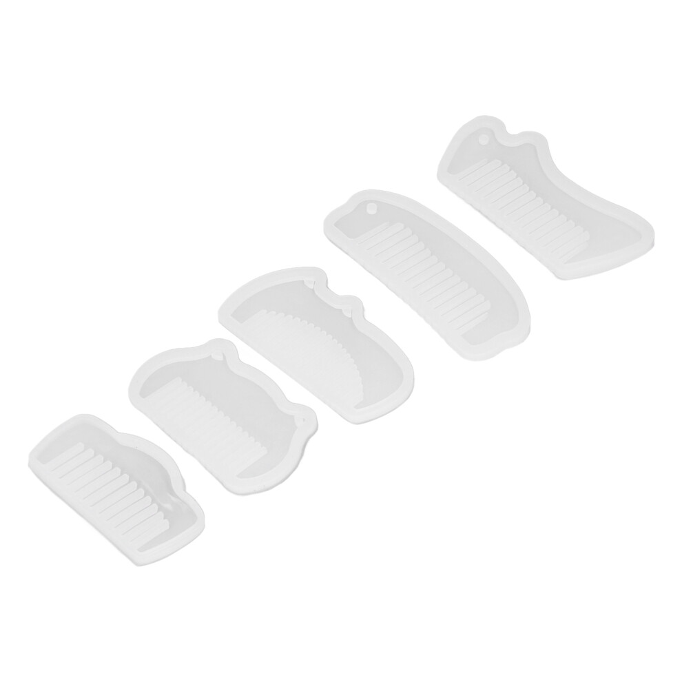 5 Pcs Transparent Silicone Molds for DIY Elastic Comb Making Craft