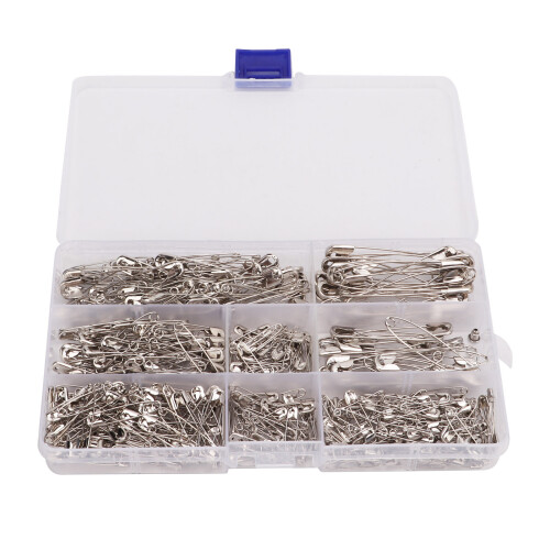 460Pcs Safety Pins 7 Sizes Iron Reusable Multi-purpose Sewing Handwork Assorted