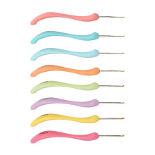 8 Stück ergonomisches Eisen-Häkelhaken-Set für Stricken, Größen 1,0 mm–2,75 mm
