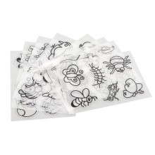 Heat Shrink Sheets 8 Pcs Hand Painted Pattern Filling DIY for Kids Craft JS 83