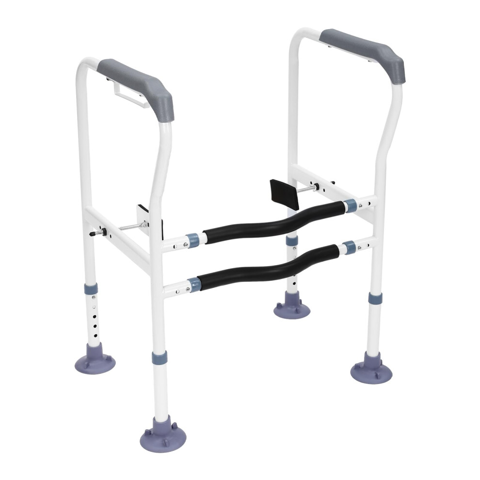 Toilet Rail Grab Rail with NonSlip Handles Height Adjustable Load 200kg for Elderly
