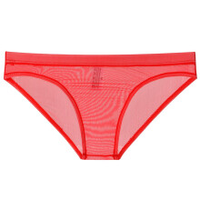 Men's ORing Transparent Mini Swinger Club Funny Briefs with Crotch Open TBack Sexy Thong Lingerie Mesh Underwear Sport Sissy Clothing 02 Red 3XL