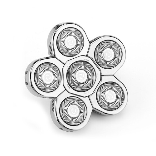 Hair Trimmer Double-Ring Blade Electric-  silver 6 blades