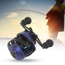 Hochgeschwindigkeits 17+1 Lager Baitcasting-Kurbelrolle 7,2:1, 180M Kapazität, Blau/Schwarz