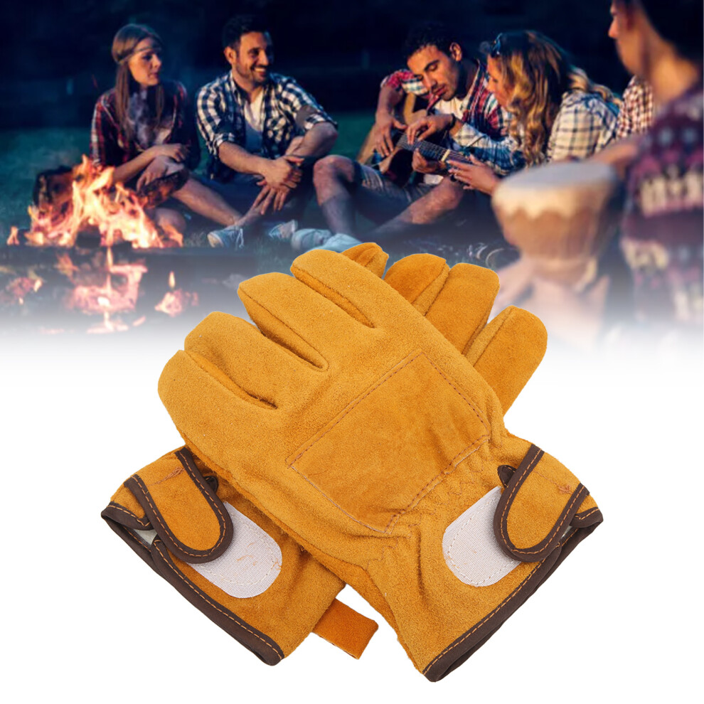 Yellow Heat Resistant Fireproof Gloves Bbq Grill Camping Flame Retardant