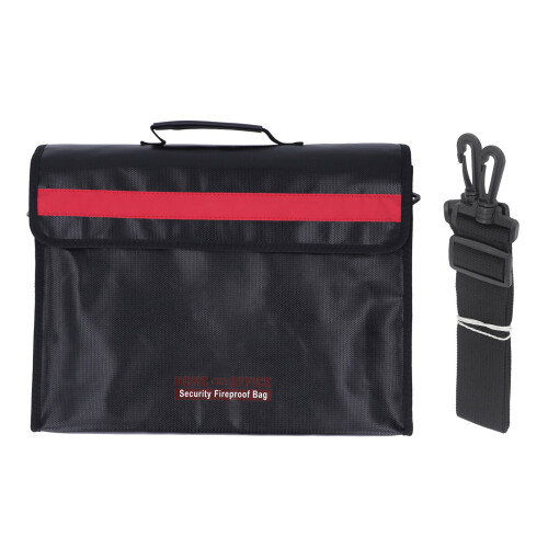 High Temp Flameproof Document Bag 38.8x28x9.3cm with Shoulder Strap 1