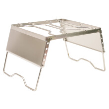 Gril de camping portable en acier inoxydable, avec grille de table et pare-soleil pour la cuisson en extérieur, pliable pour un transport facile,