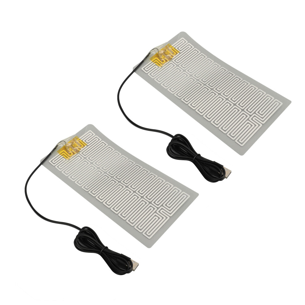 2Pcs USB 5V Metal Waist Heating Pads, 23x10cm with 150cm Cord