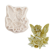 Multipurpose Silicone Rose Butterfly Fairies Fondant Mold-White