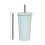 Ergonomic Handle Insulated Straw Cup Stainless-bluish white 1
