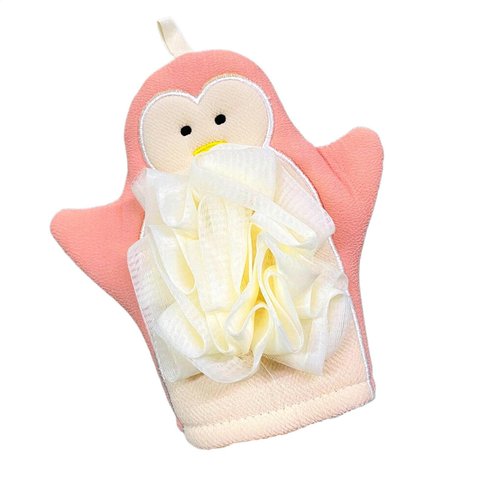 Pink Scrub Mitt Cartoon Hand Scrub Gloves Elastic Rich Foaming Towel Skinfriendly Shower Mitten