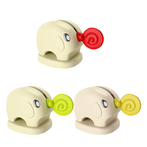 Praktischer Zahnpastaspender mit Cartoon-Elefant-Design,-Rot 1