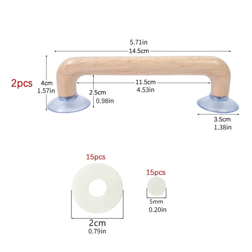 Quilting Ruler Wood Handle Ergonomic Grip Sewing Ruler Suction 2