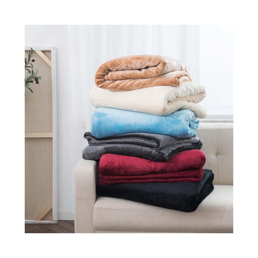 (Camel) Heated Electric Throw Over Blanket Large Warm Washable Fleece Warming Usb Winter