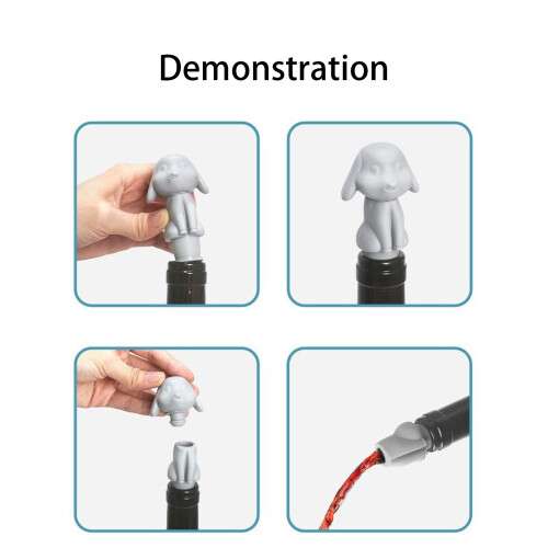 Cute Practical Silicone Bottle Stopper Easy Operation-1 1