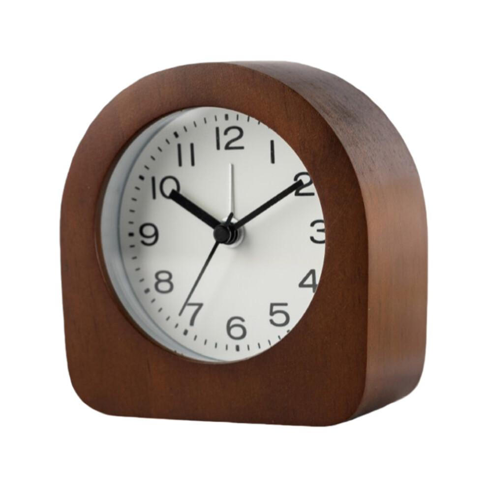 Quiet Operations Kids Alarm Clock Wooden Bedsides-walnutcolor