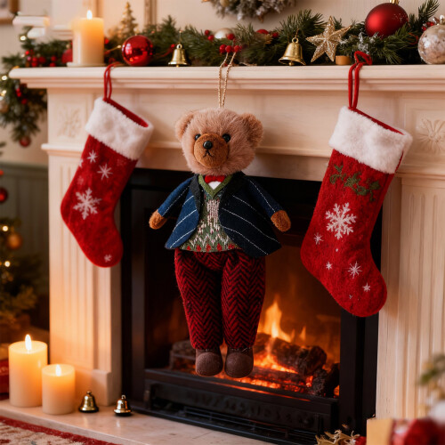 Romantics Couple Bear Plush Keychain Stylish Gift Fabric Doll-1 2
