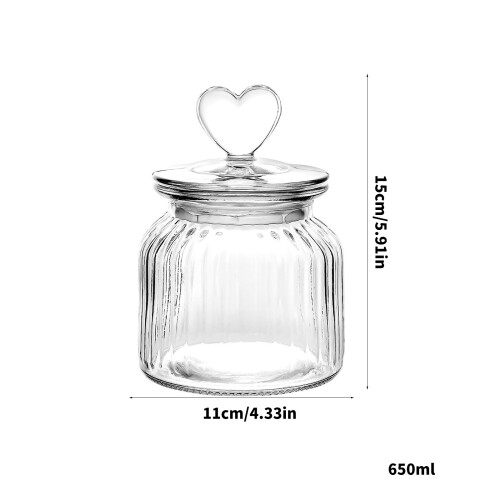 Practical Kitchens Jars 650ml Decorative Lid Clear Vertical-B 2