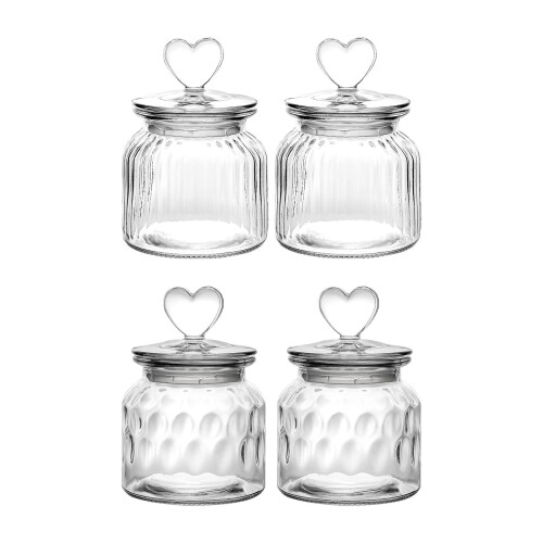 Practical Kitchens Jars 650ml Decorative Lid Clear Vertical-A 1