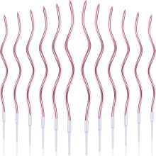 Metallic Twisty Birthday Candles Spiral Cake Candles (Silver)