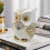 Statue de hibou, décoration de maison, Sculptures de-Blanc 5