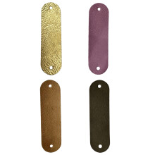 4Pcs 7x2cm Leather Craft Labels Sewing on-pink khaki gold