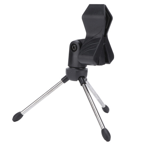 Compact Foldable Microphone Tripod with Adjustable Angle and Portable Design