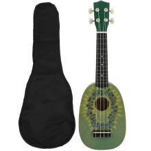 Let sopran ukulele i tropisk frugtdesign, let at spille på. 21" begynderinstrument med nylonstrenge, holdbar konstruktion, ukulele i højglansfinish.