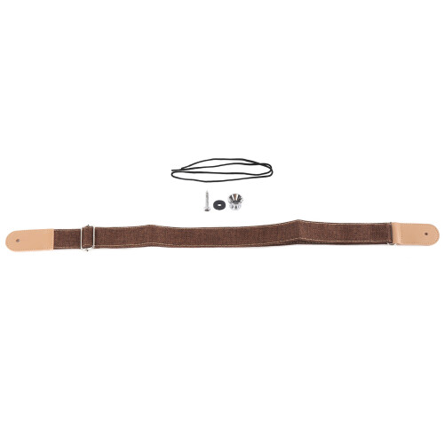 Ukulele Strap Cotton Linen Adjustable Belt with End Button and Buckle Coffee 1