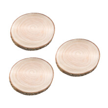 Pack of 3 Portable Size Wood Slices Convenient for Storage-C