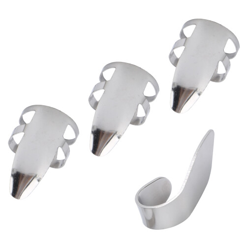 3Pcs Metal Finger Picks Set for Guitar, Index & Thumb, Includes Storage Box