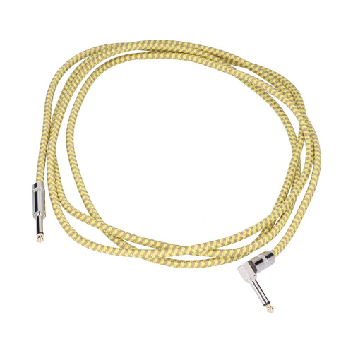 Câble audio de 6,5 mm, coudé, M-M, 5 m, rayure jaune