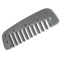 Aluminum Alloy 10-Hole Harmonica Comb Gray, Compact 104x31.8x5.6mm