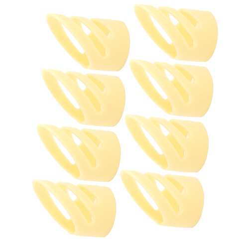 8Pcs ABS Finger Picks for Stringed Instruments, Beige, Sizes L 16mm & M 14mm