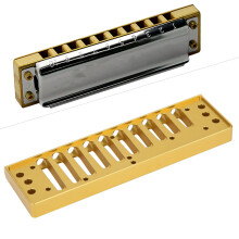Aluminum Alloy Harmonica Comb 10-Hole Blues Harp Part for HOHNER SP20 Gold