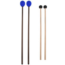 Baquetas para marimba com cabeça de borracha e fio de nylon resistente. Cabeça de fio de dureza média com cabo de bordo para uma execução suave.
