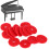 90Pcs Red Piano Ring Gaskets, Soft Wool, 1mm Thickness Tuning Accessory 5