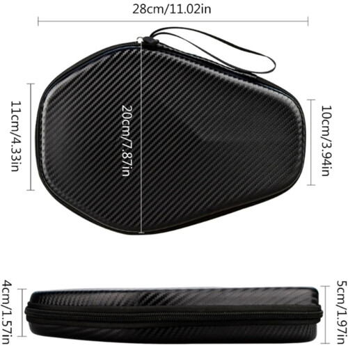 Portable Table Tennis Racket Bag Waterproof Paddle Storage Case Hard Shell Silver 2
